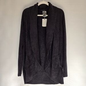 BAREFOOT DREAMS SWEATER CADIGAN WOMENS COZY-CHIC LITE KNIT INDIGO BLUE L/XL